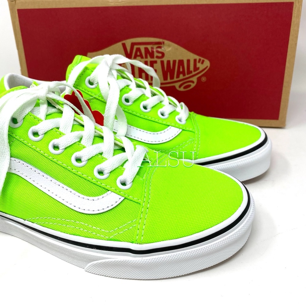 VANS Old Skool Neon Green Casual Canvas Shoes Women Size 6.5 Skate VN0A4U3BWT5 - Picture 4 of 12
